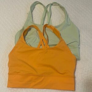 lululemon athletica Orange and Light Green Sports Bras